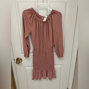 Sundry Dress Women’s Small Ruffle Smock Peplum Casual NWT